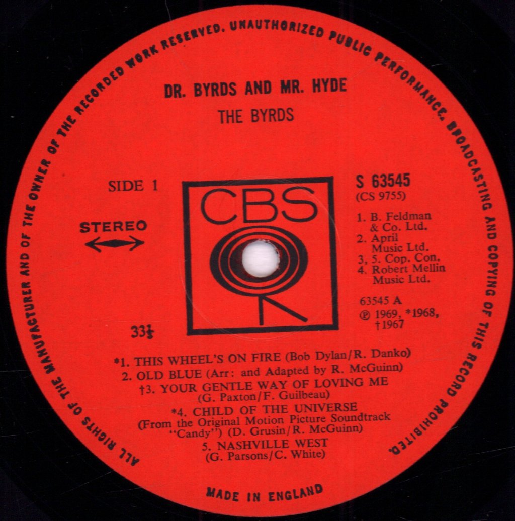 Byrds - Dr Byrds And Mr Hyde - Lp
