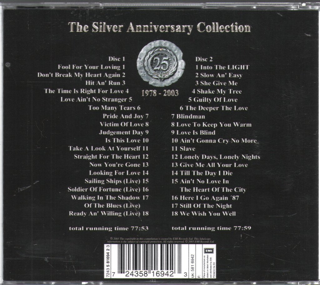 Whitesnake - Silver Anniversary Collection - Double Cd