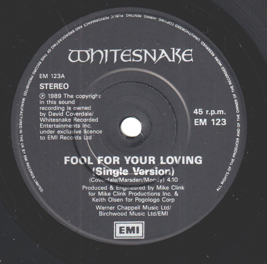 Whitesnake - Fool For Your Loving - 7 Inch