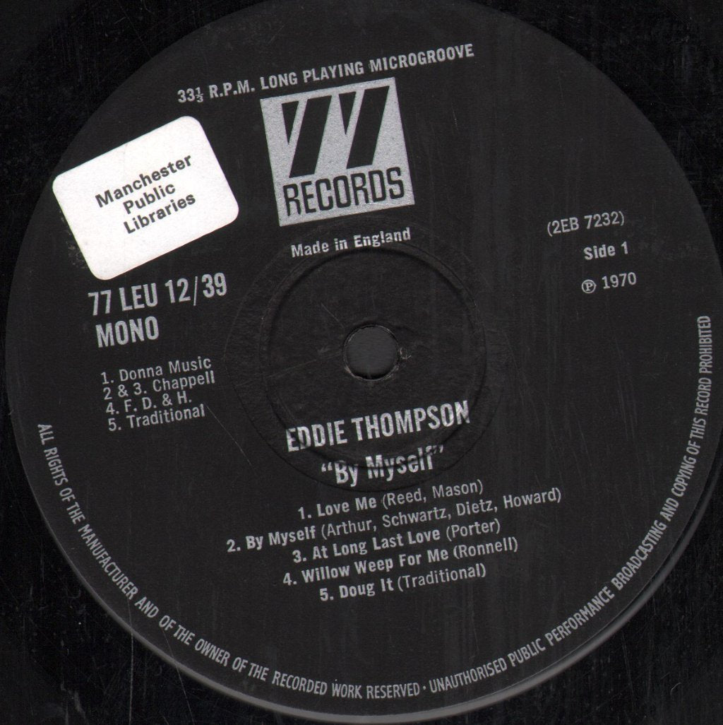 Eddie Thompson - By Myself - Lp