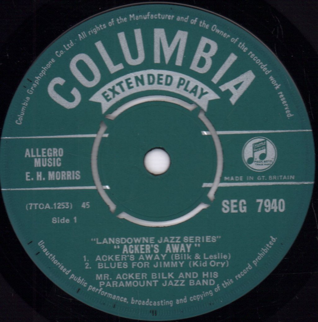Acker Bilk And His Paramount Jazz Band - Acker's Away - 7 Inch