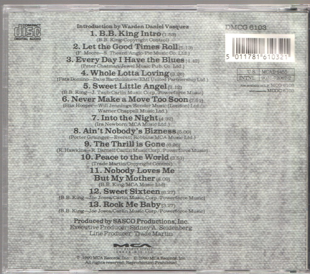 B.B. King - Live At San Quentin - Cd