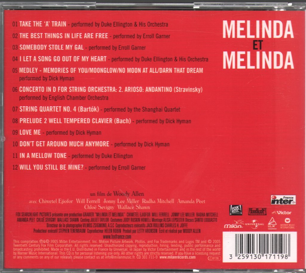 Various Artists - Melinda Et Melinda (Bande Originale Du Film) - Cd