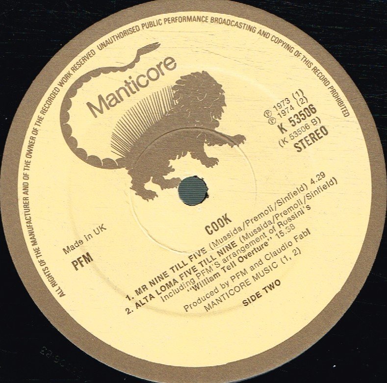 Premiata Forneria Marconi (p.f.m.) - Cook - Lp