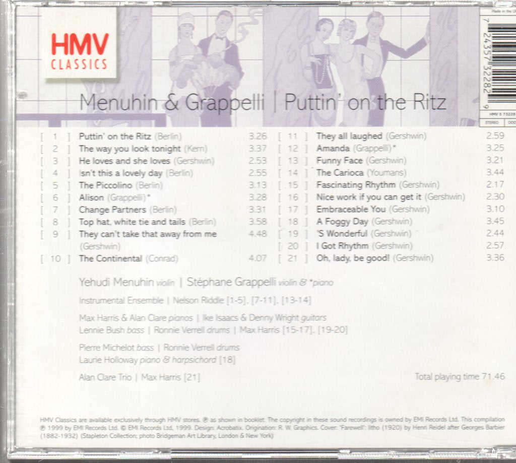 Yehudi Menuhin And Stephane Grappelli - Puttin' On The Ritz - Cd