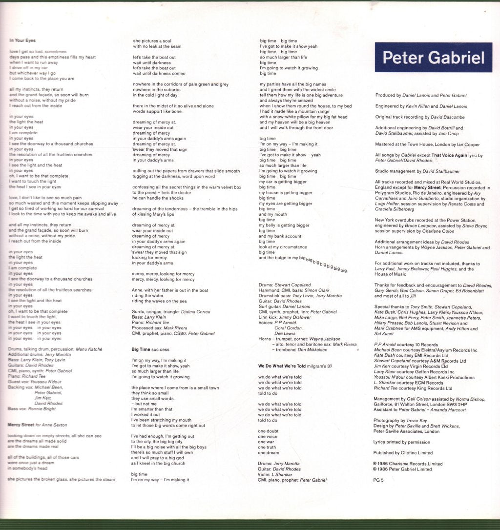 Peter Gabriel - So - Lp