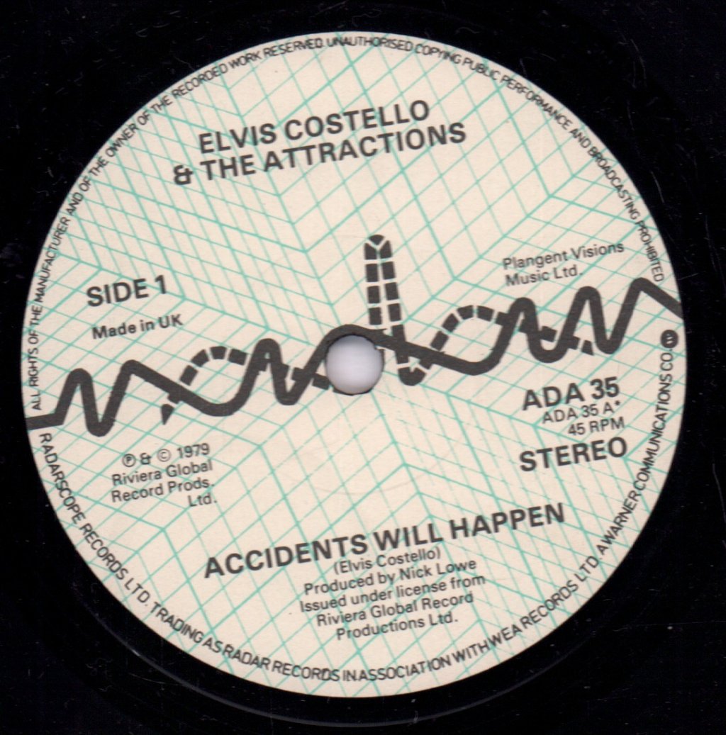 Elvis Costello - Accidents Will Happen - 7 Inch