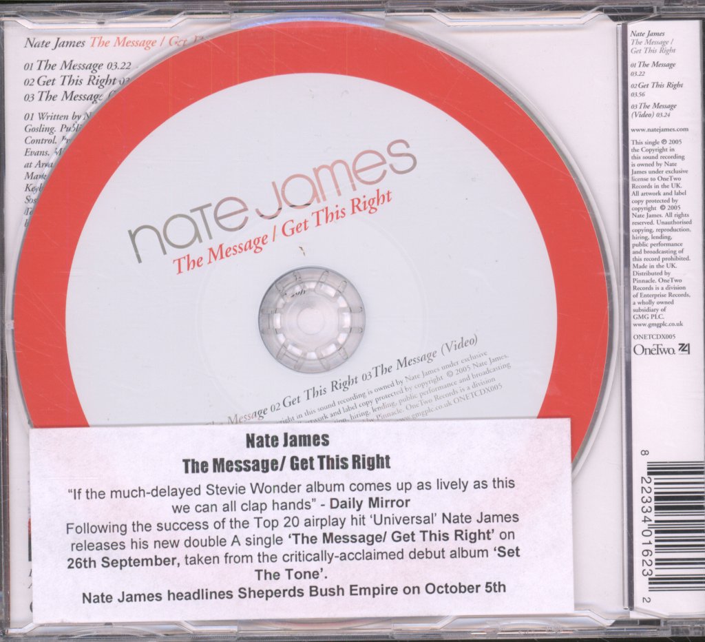 Nate James - Message / Get This Right - Cd