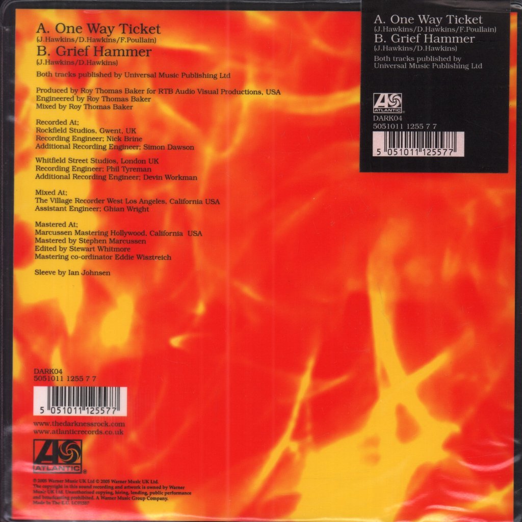Darkness - One Way Ticket - 7 Inch