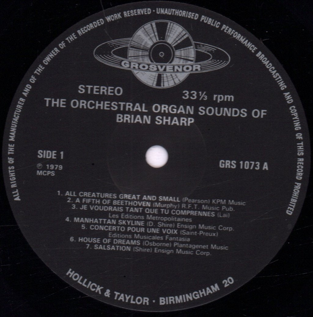 Brian Sharp - Orchestral Organ Sounds Of B# - Lp
