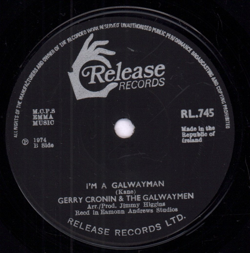 gerry cronin & the galwaymen - galway boys hooray - 7 Inch