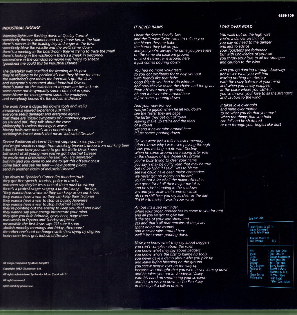 Dire Straits - Love Over Gold - Lp