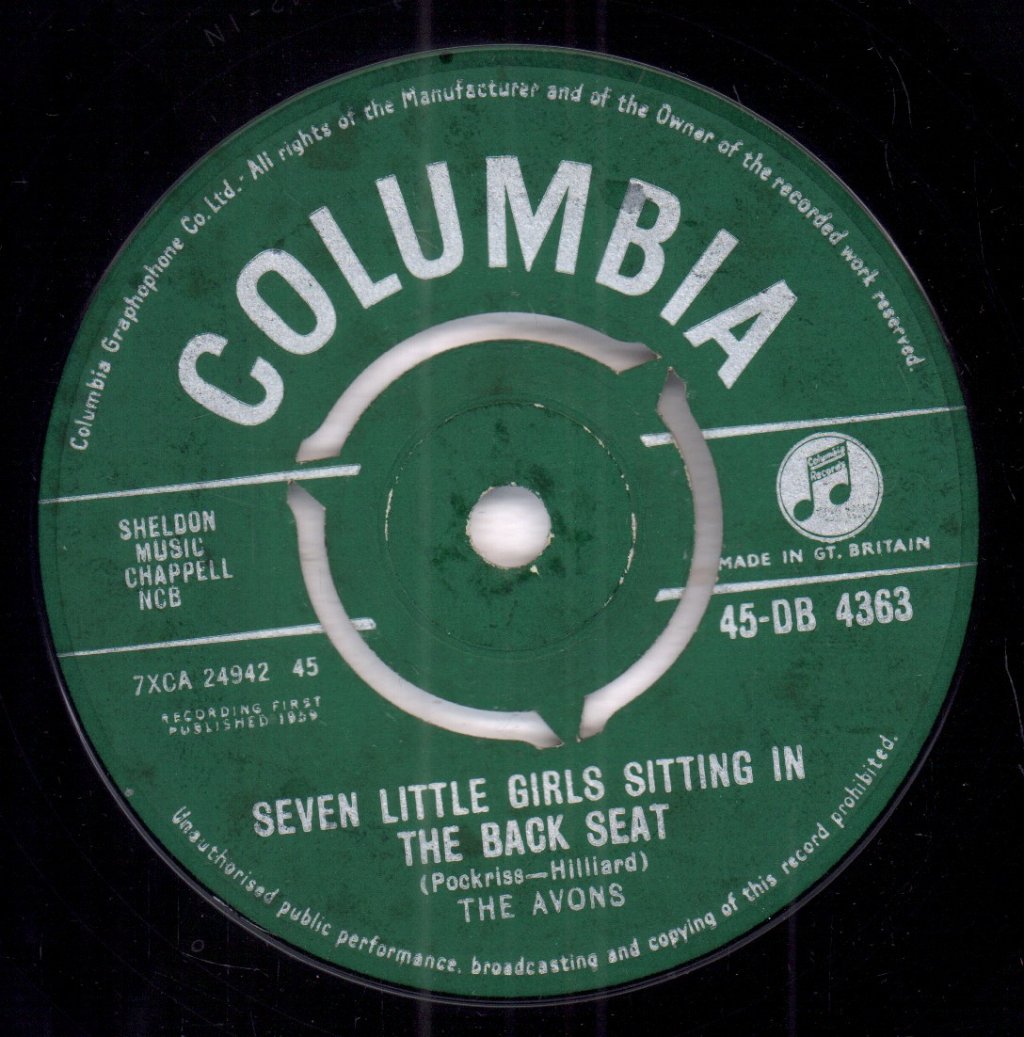Avons (60S Band) - Seven Little Girls Sitting In The Back Seat - 7 Inch