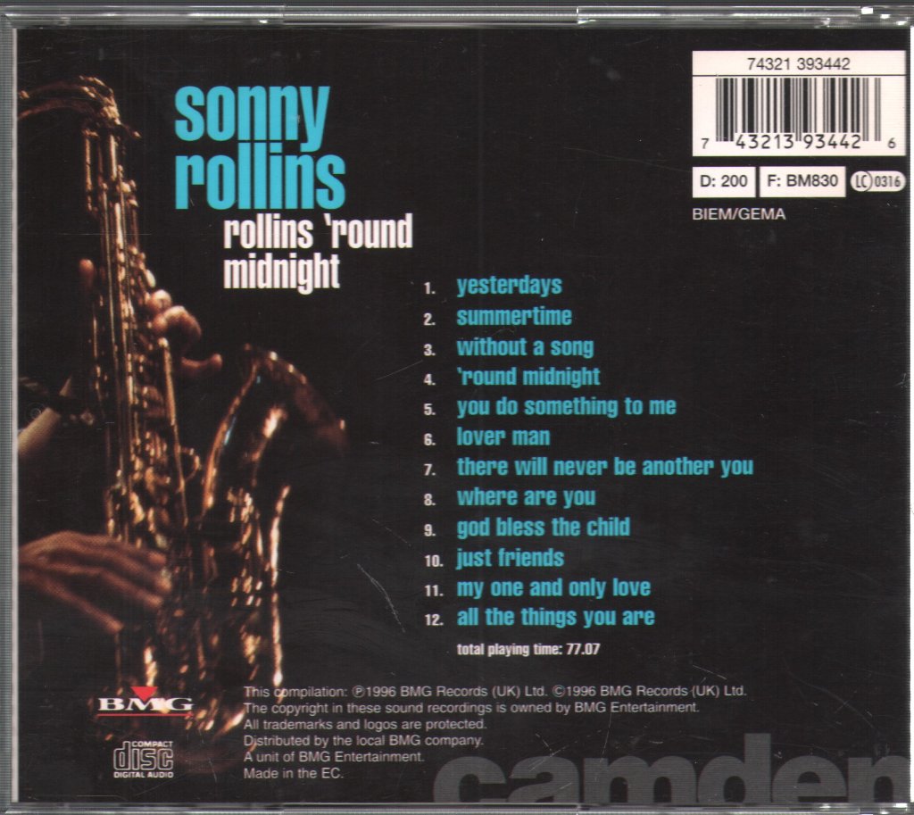 Sonny Rollins - Rollins 'Round Midnight - Cd
