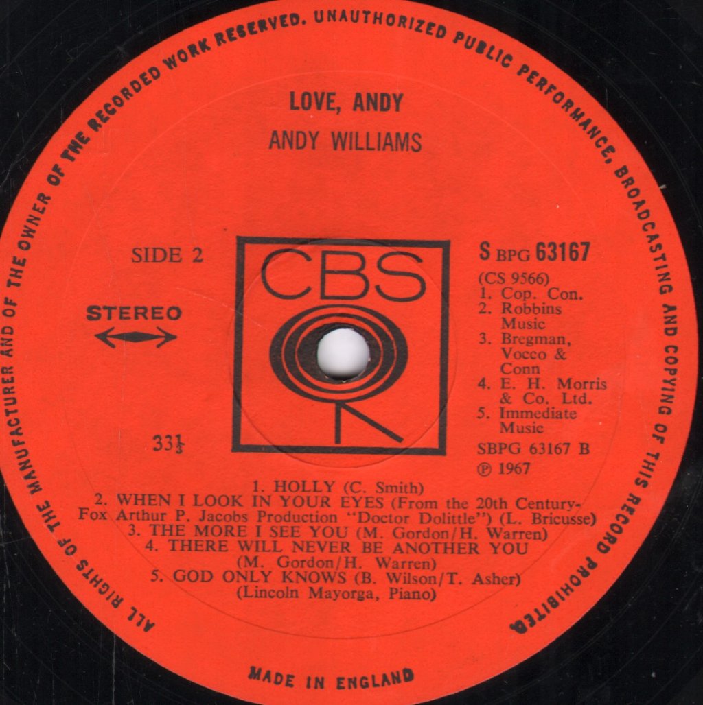 Andy Williams - Love Andy - Lp
