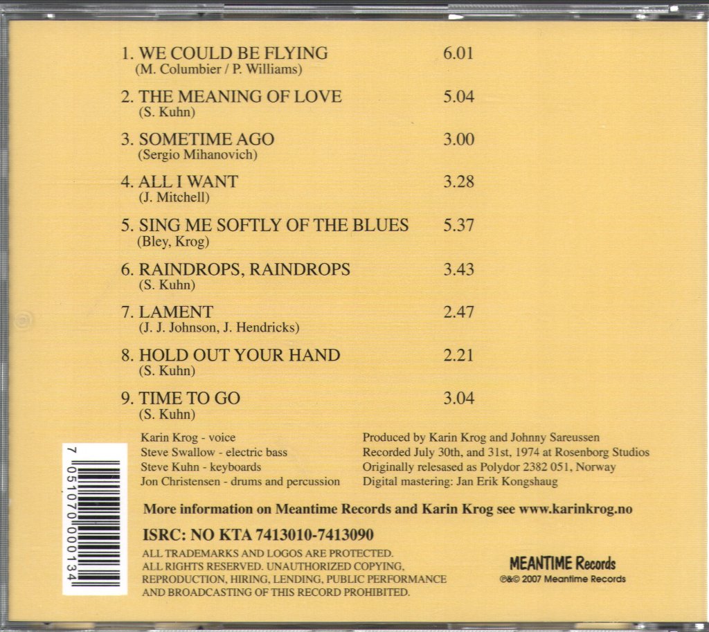 Karin Krog - We Could Be Flying - Cd