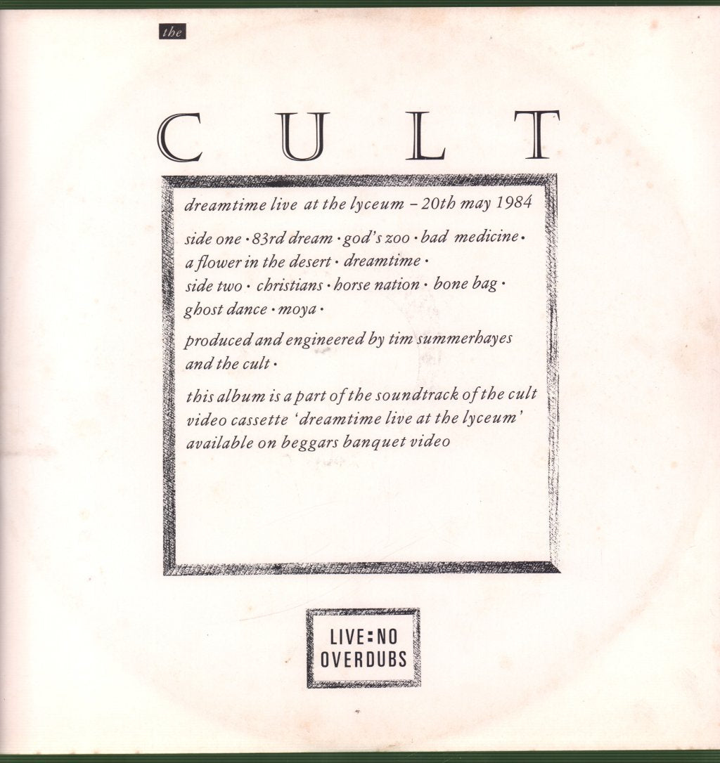Cult - Dreamtime / Dreamtime Live At The Lyceum - Double Lp