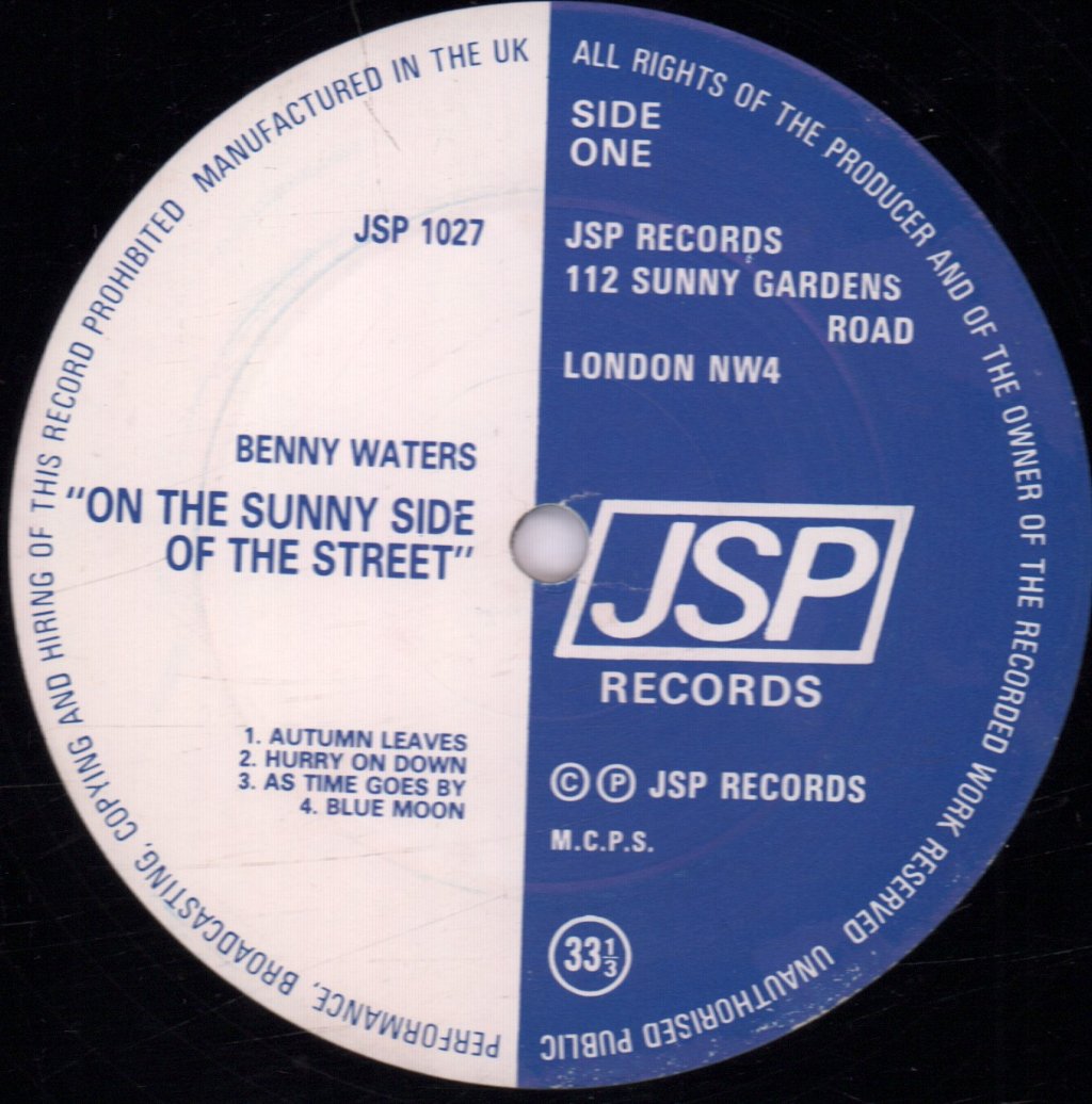 Benny Waters - On The Sunny Side Of The Street - Lp