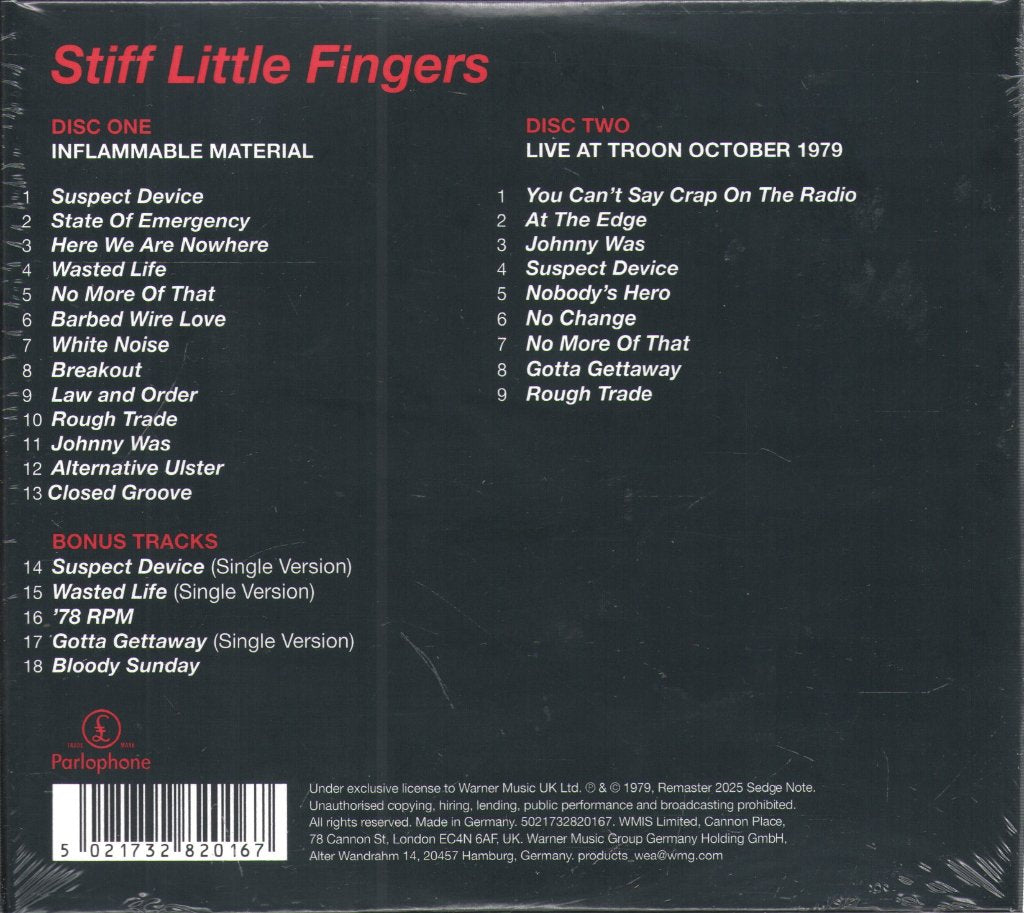 Stiff Little Fingers - Inflammable Material - Double Cd