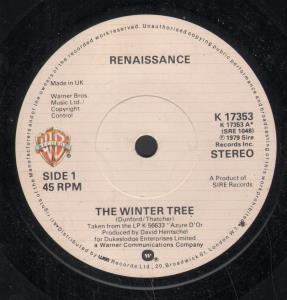 Renaissance (Rock/Prog Group) - Winter Tree - 7 Inch