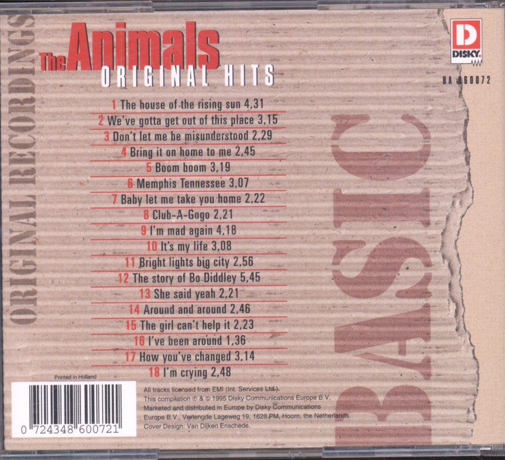 Animals - Original Hits - Cd