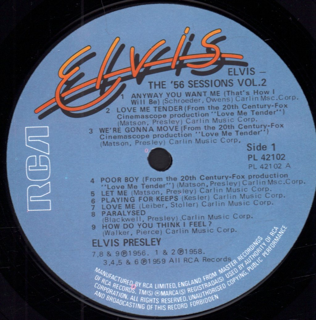 Elvis Presley - 56 Sessions Volume 2 - Lp