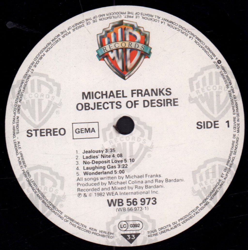 Michael Franks - Objects Of Desire - Lp