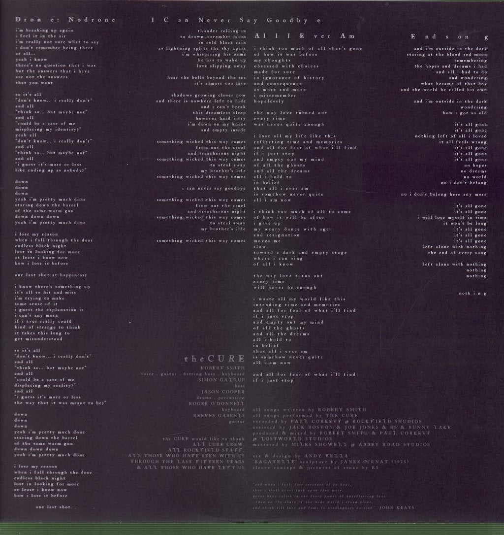Cure - Songs Of A Lost World - Lp