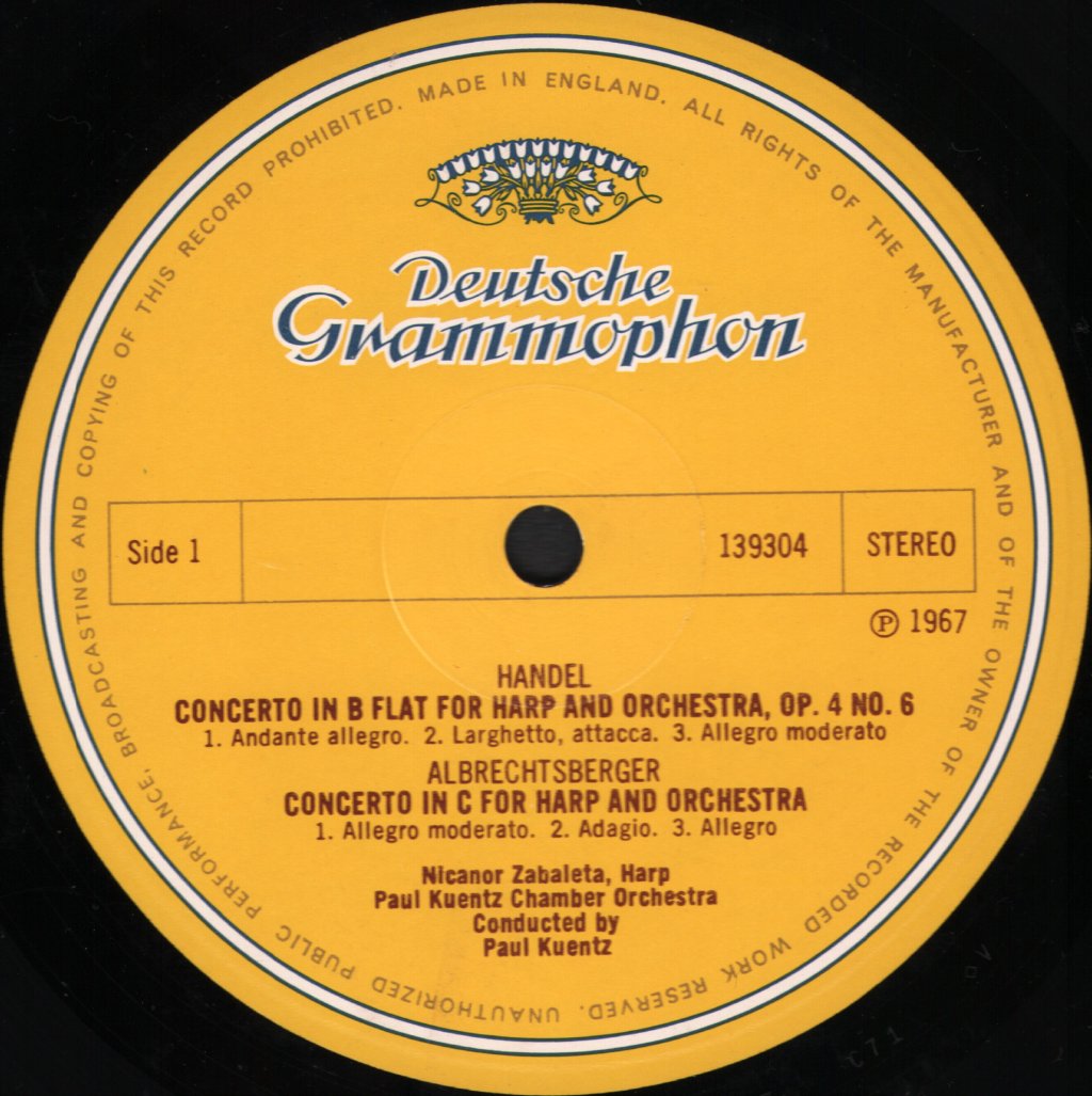 Nicanor Zabaleta - Harfe - Ravel / Debussy / Handel / Albrechtsberger - Lp