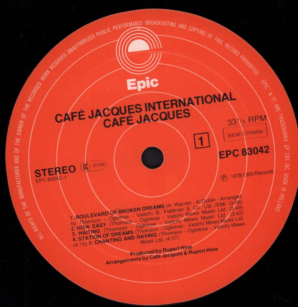 Cafe Jacques - Cafe Jacques International - Lp