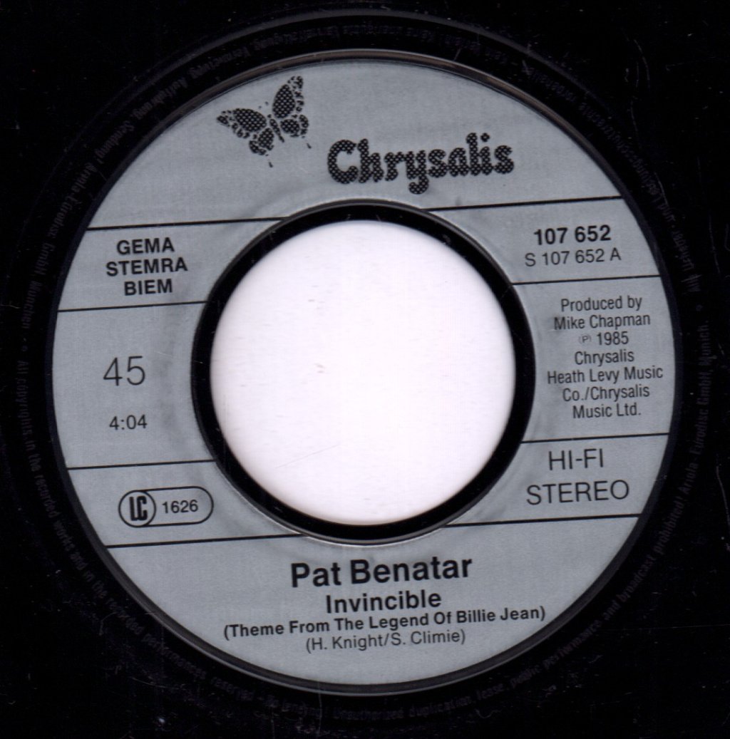 Pat Benatar - Invincible - 7 Inch