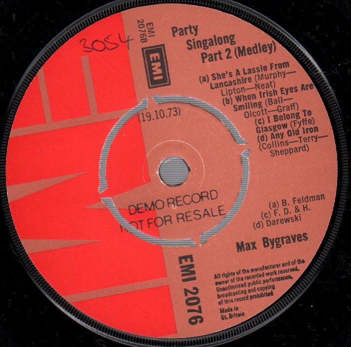 Max Bygraves - Party Singalong Part 1 - 7 Inch
