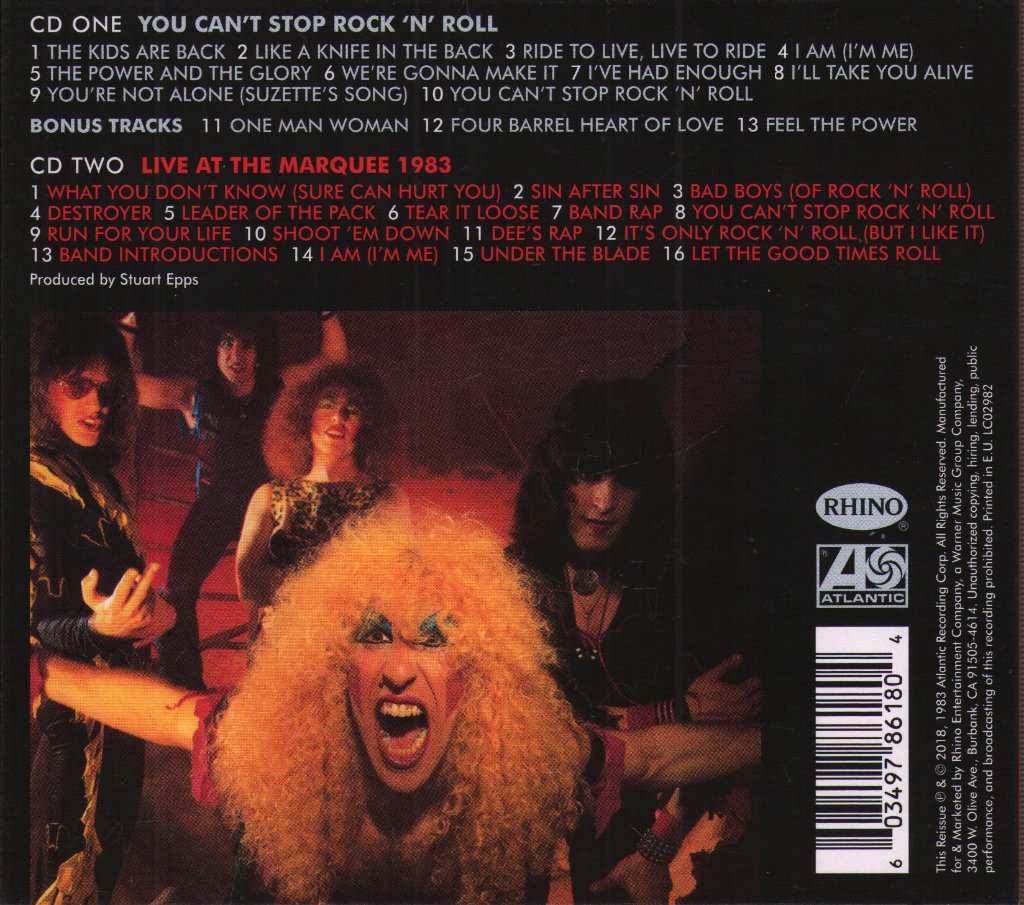 Twisted Sister - You Can't Stop Rock 'N' Roll - Double Cd