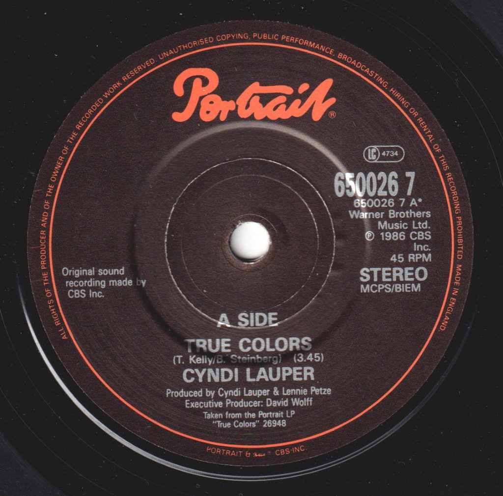 Cyndi Lauper - True Colors - 7 Inch