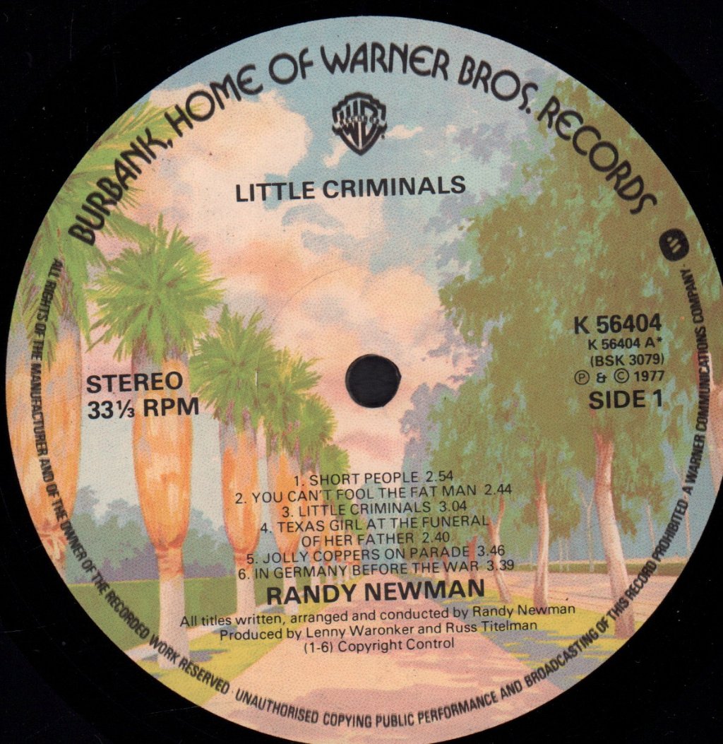 Randy Newman - Little Criminals - Lp