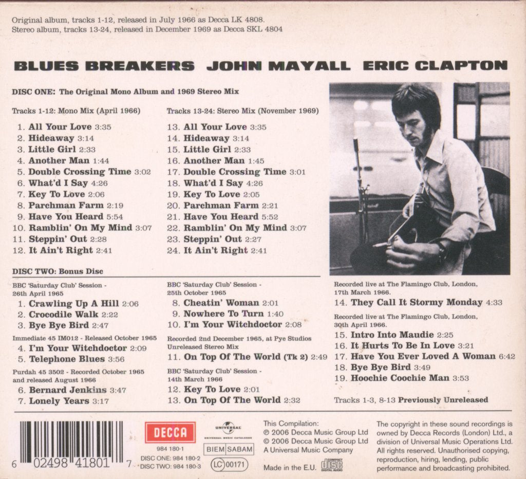 John Mayall With Eric Clapton - Blues Breakers - Cd Set