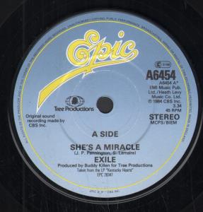 Exile (70'S Pop Group) - She's A Miracle - 7 Inch