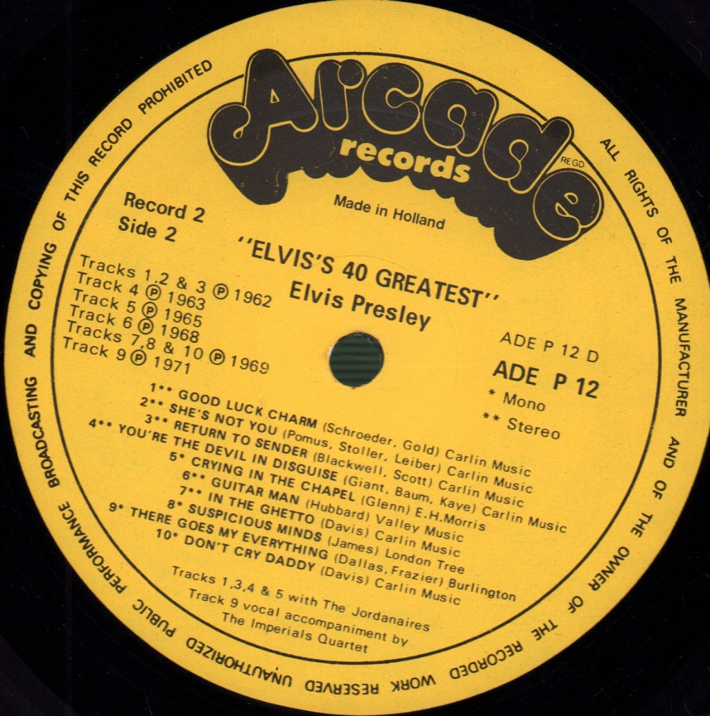 Elvis Presley - 40 Greatest - Double Lp