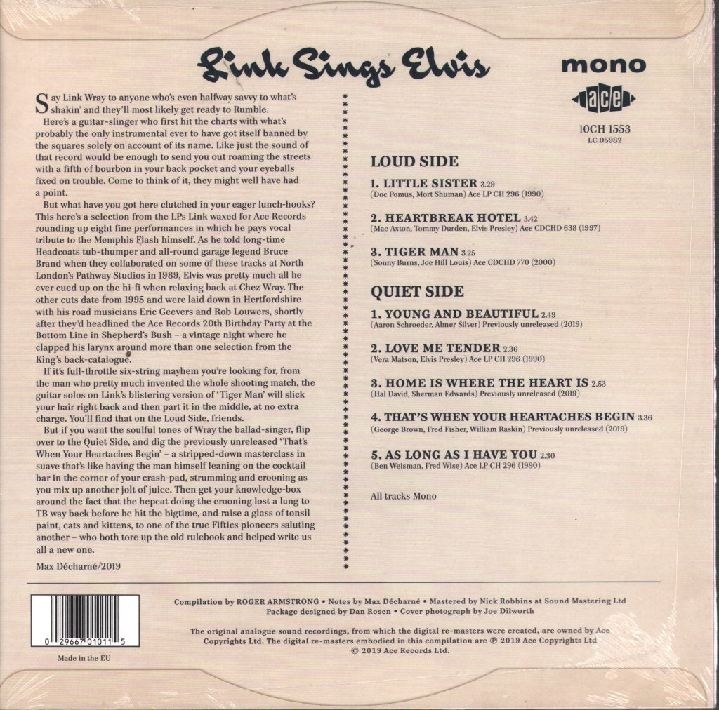 Link Wray - Link Sings Elvis - 10 Inch