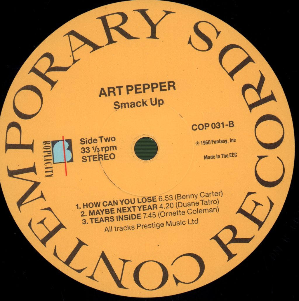 Art Pepper Quintet - Smack Up - Lp