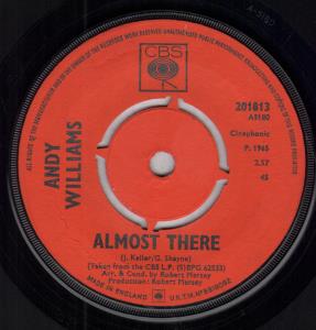 Andy Williams - Almost There - 7 Inch