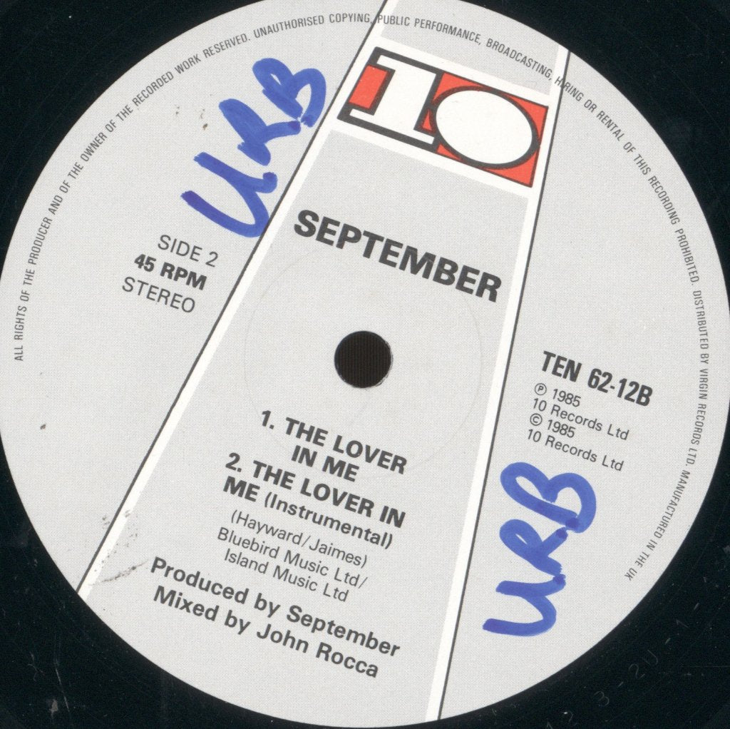 September (2) - Lover In Me (Extended Version) - 12 Inch