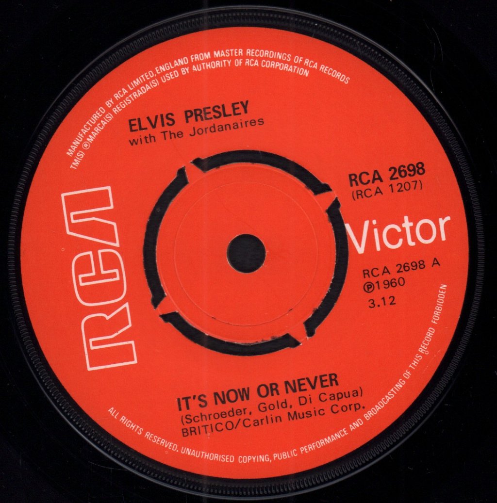 Elvis Presley - It's Now Or Never - 7 Inch