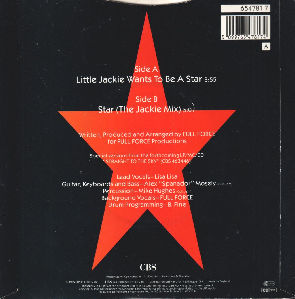 Lisa Lisa And Cult Jam - Little Jackie Wants To Be A Star - 7 Inch