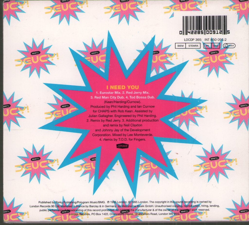 Deuce - I Need You - Cd