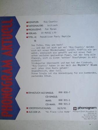 Big Country - Republican Party Reptile EP - 7 Inch