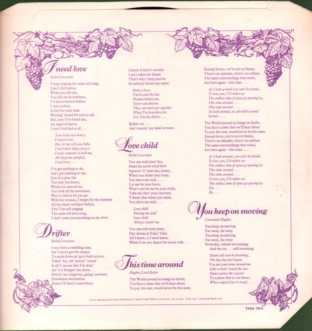 Deep Purple - Come Taste The Band - Lp