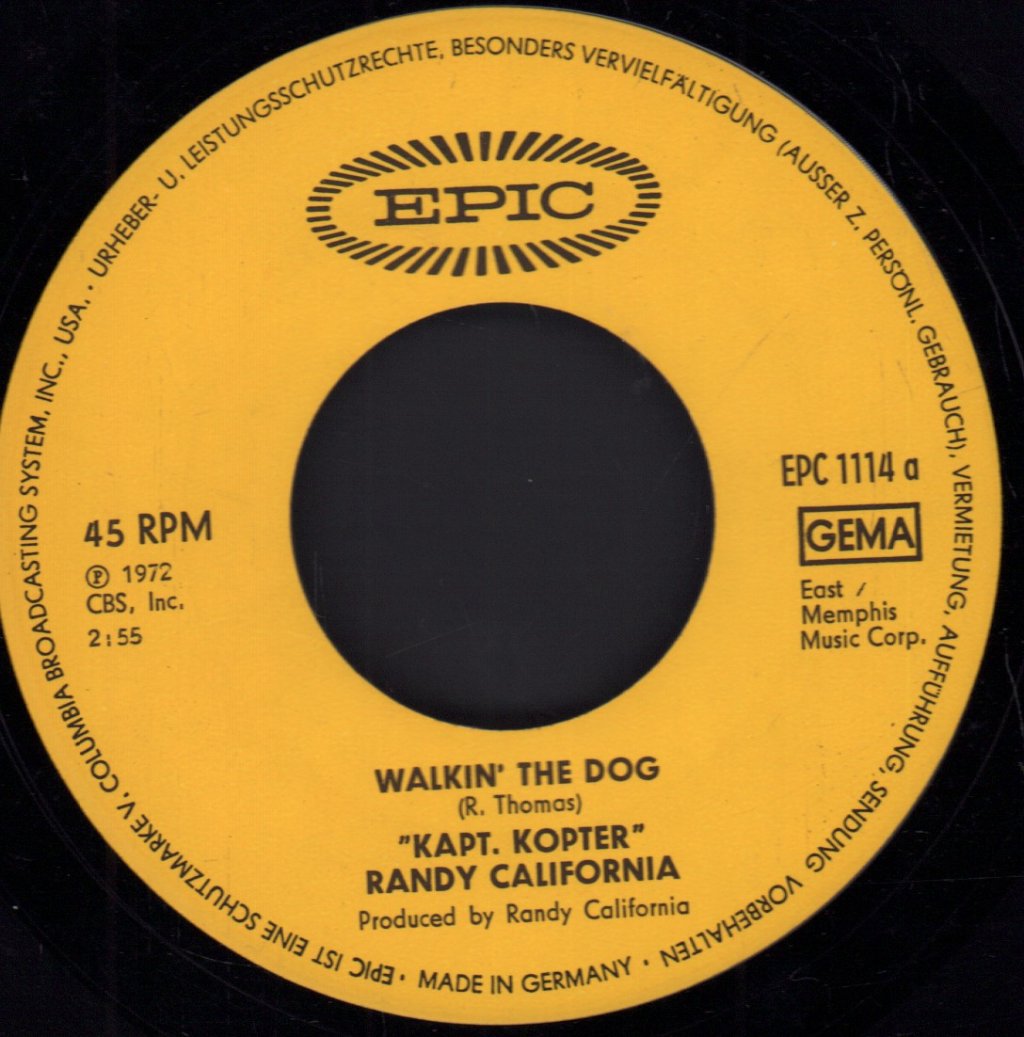Randy California - Walkin' The Dog - 7 Inch