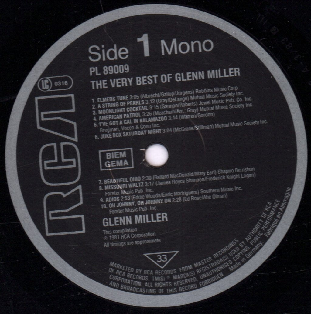 Glenn Miller And His Orchestra - Very Best Of - Lp