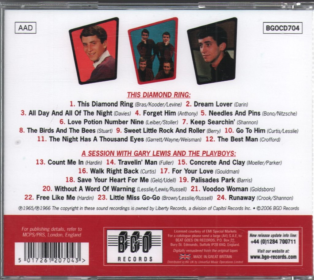 Gary Lewis And The Playboys - This Diamond Ring / A Session With - Cd